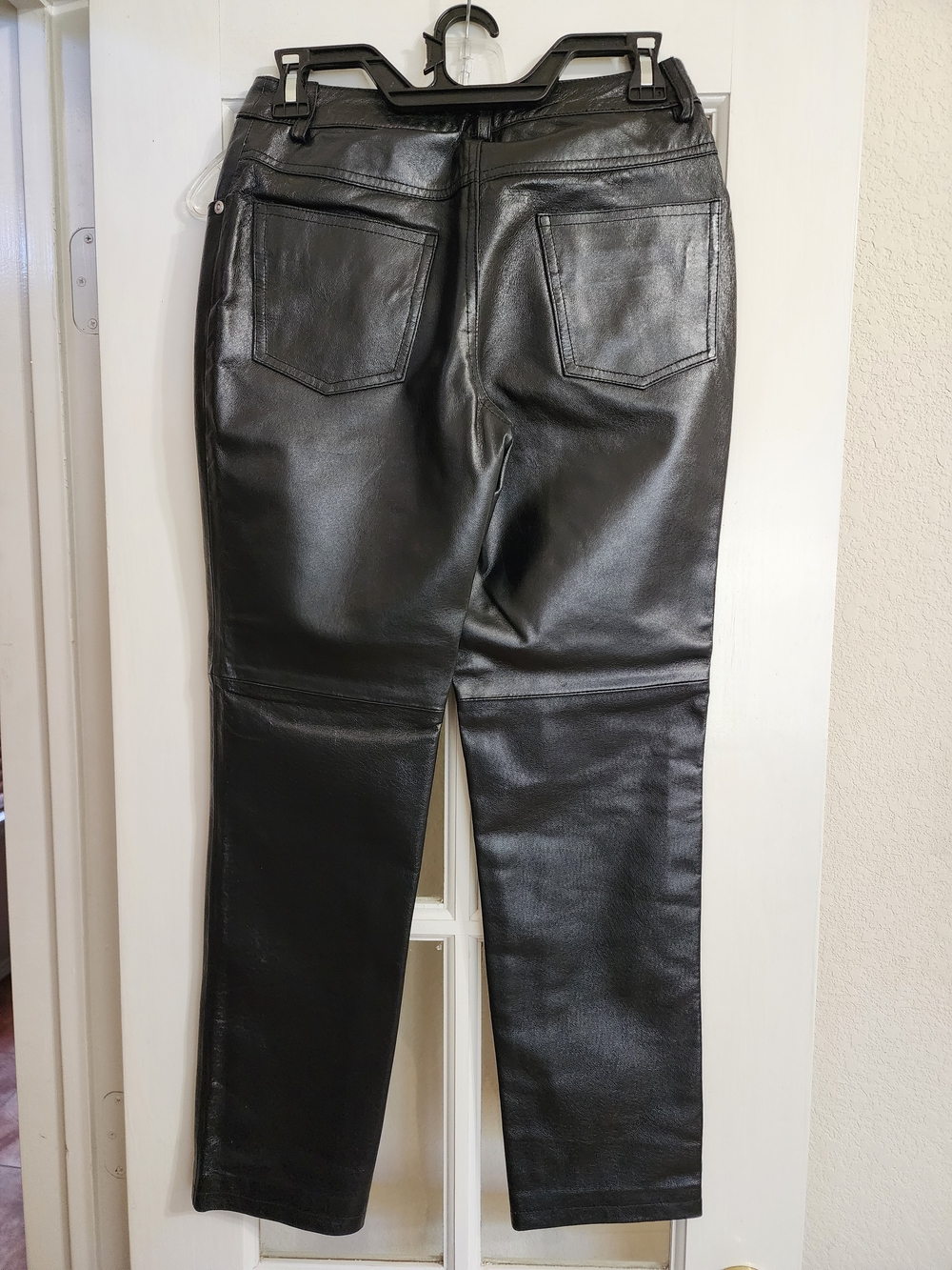 Newport News Jeanology Vintage Y2K Leather Pants Black 2P E6278 - Picture 4 of 13